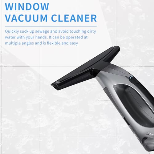Hancaner Window Vacuum Squeegee, Window Cleaner Tool, Handheld Electric Glass Cleaner 2000Pa Powerful Suction with 11 in Squeegee Blade for Shower Doors Car Windshield (Black) - color: Black