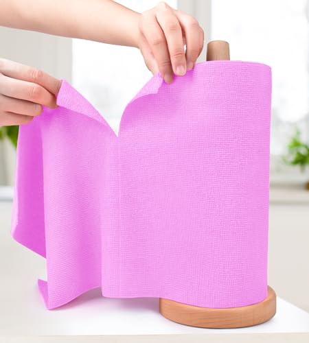 KitchLife Microfiber Cleaning Cloth Roll - Tear-Away Reusable Microfiber Paper Towels, Lint-Free, Washable, 20 Sheets for Kitchen, Car, Dishes, and Sensitive Surfaces (Light Purple) - color: Light Purple