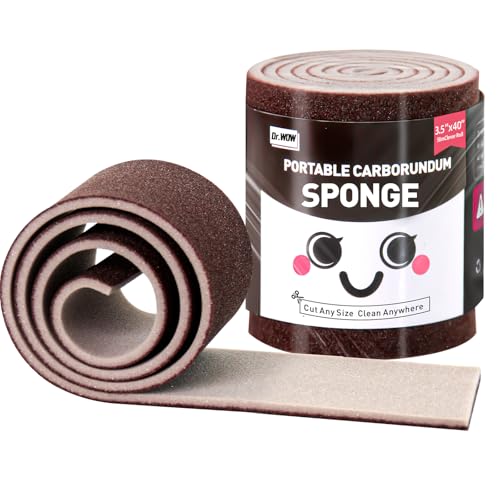 Carborundum Heavy Duty Scouring Sponges - Fiberglass-Free Nano Rust Eraser for Pots, Pans, Grill, Oven Racks & Sink Stains (3.5" x 40" SlimClever Roll) - size: 3.5" x 40" SlimClever Roll
