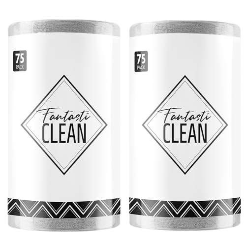 Fantasticlean Microfiber Cleaning Cloth Roll -150 Pack, Tear Away Microfiber Towels, 12" x 12", Reusable, Washable, Ultra Absorbent Dishcloth for All-Around Cleaning Supplies (2 Rolls of Grey) - color: Grey, size: 150 pack