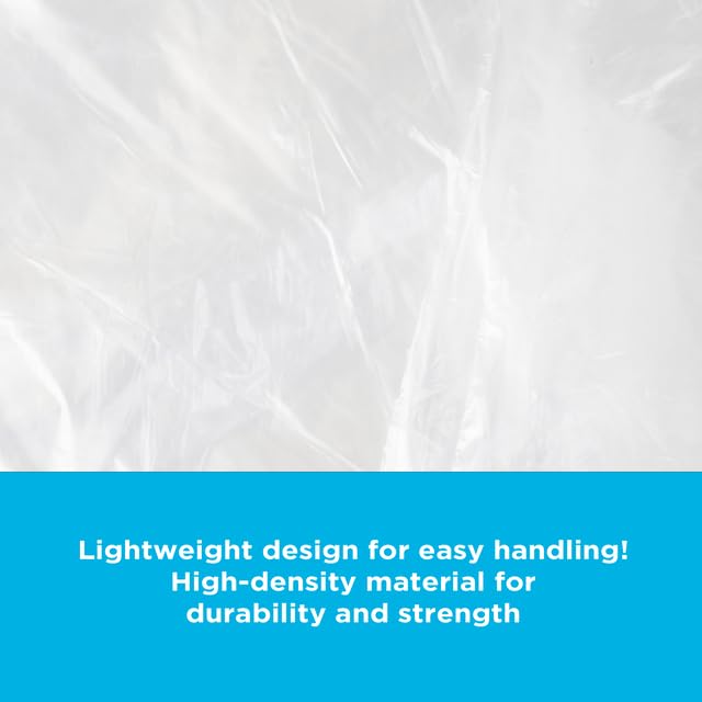 Highbar Select 12-16 Gallon Trash Bags, Bulk Pack of 1000 High Density 6 Micron Clear Trash Bags, Lightweight Trash - 20 Rolls with 50 Per Roll - style: 12-16 Gal, 6 Micron Equiv, 1,000 Count, Clear