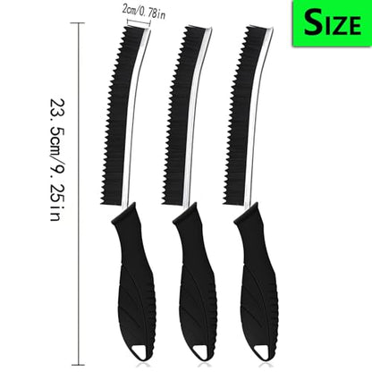 Crevice Cleaning Brush Set of 3, Hard Bristle Gap Brush with Wall Mount Holder – Deep Cleans Grout, Kitchen, Bathroom Tiles, Window Tracks & Tight Spaces