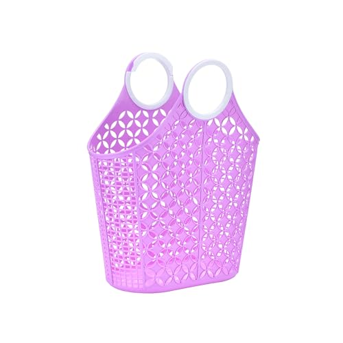 Fox Run Purple Cleaning Caddy, Laundry and Produce Basket with Built-In Handles, 6" x 14" x 18" - color: Purple