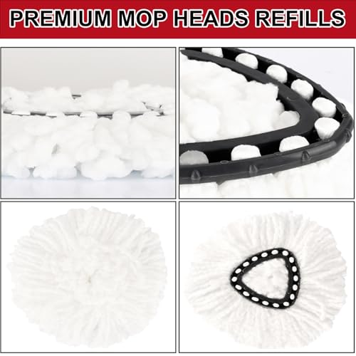 8 Pack Spin Mop Replacement Heads, 100% Microfiber Spin Mop Refill for Easy Wring Compatible with Triangle Spin Mop, 360 Degree Spinning Mop Replace Head for Floor Cleaning - size: 8Pack