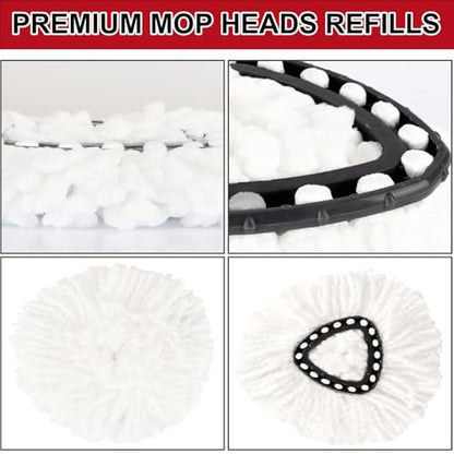 8 Pack Spin Mop Replacement Heads, 100% Microfiber Spin Mop Refill for Easy Wring Compatible with Triangle Spin Mop, 360 Degree Spinning Mop Replace Head for Floor Cleaning - size: 8Pack