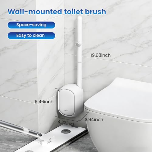 JUDRDO Disposable Toilet Brush,Toilet Bowl Cleaner,Wall Mounted Toilet Bowl Brush with 36 Refills for Deep Toilet Cleaning,Toilet Brush and Holder Set for Hygienic Bathroom Maintenance - size: 1 Brush+36 Refills