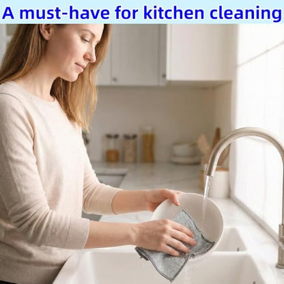 Non-Scratch Wire Dishcloth - Multipurpose Wire Dishwashing Rag for Pots, Pans, Glassware & Grills, Durable and Fast-Drying Kitchen Scrubber (6PCS)
