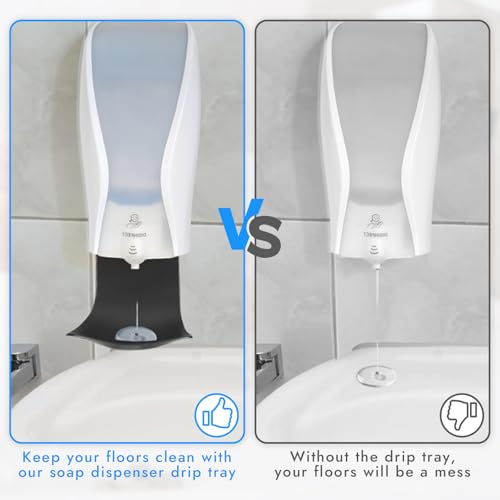 Dispenser Drip Tray Wall Mount Soap Dispenser Bracket, Laundry Detergent Drip Catcher Prevent Dripping and Spraying, Easy to Clean(Black) - color: Black
