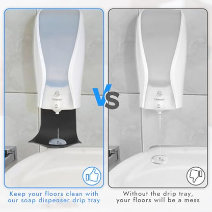 Dispenser Drip Tray Wall Mount Soap Dispenser Bracket, Laundry Detergent Drip Catcher Prevent Dripping and Spraying, Easy to Clean(Black) - color: Black