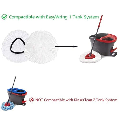 4 Pack Spin Mop Replacement Head Mop Refill Compatible with Oceda Triangle Swivel Mops Microfiber Swivel Mop Refill,Deep Clean,Machine Washable and Easy to Replace - color: White, size: 4 Count (Pack of 1)