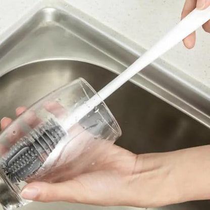 Long Reach Cleaning Brush - Flexible Silicone Brush for Bottles & Containers
