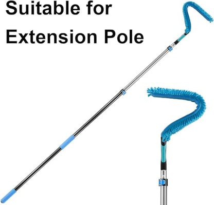17" Microfiber Flexible Ceiling Fan Duster with Washable Chenille Dusting Cloth, Use by Hand or Attach to Extension Poles (1)