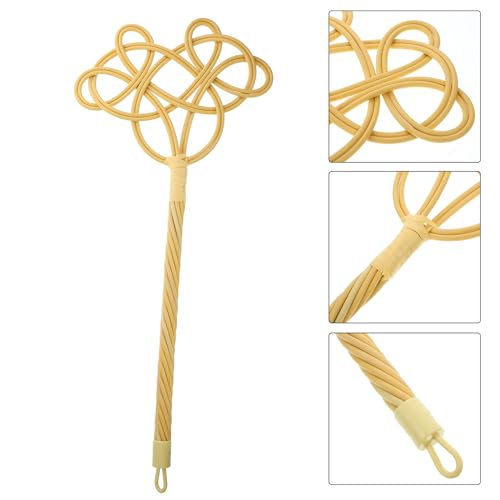 BESPORTBLE Rattan Handle Quilt Beater for Dust Removal, Manual Carpet Paddle with Twisted Rattan Grip, Dust Cleaner Tool for Home Bedding and Rug Cleaning
