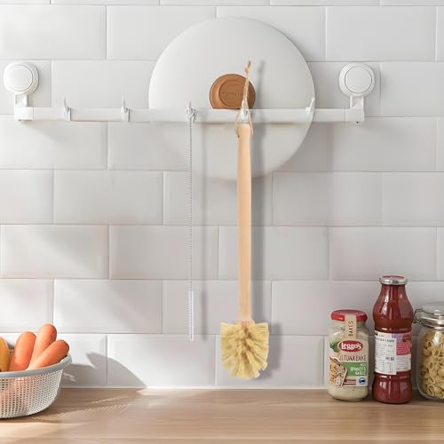 Long Handle Bottle Brush,Wooden Cleaning Brush with Straw Brush,Built for Stanley Cup, Sports Bottles and Coffee Mugs