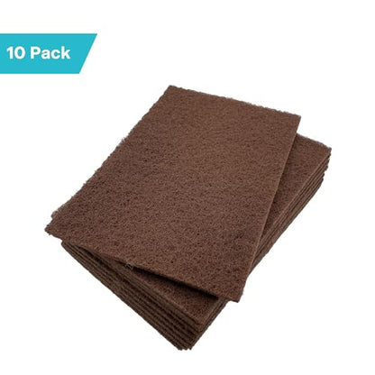 VSM 10-Pack: 6" x 9", Tan - Coarse, Non-Woven Hand Pad, Aluminum Oxide Grains, Rust and Oxidation Resistant, Multipurpose Abrasive Scrub Pad for Finishing and Cleaning