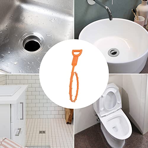 Amazon Basics Flexible Drain Clog Remover Snake Tool for Hair and Debris, Unclog Toilet, Sink, Shower, Bathtub, Sewer, 19.6-Inch, 12 Pack
