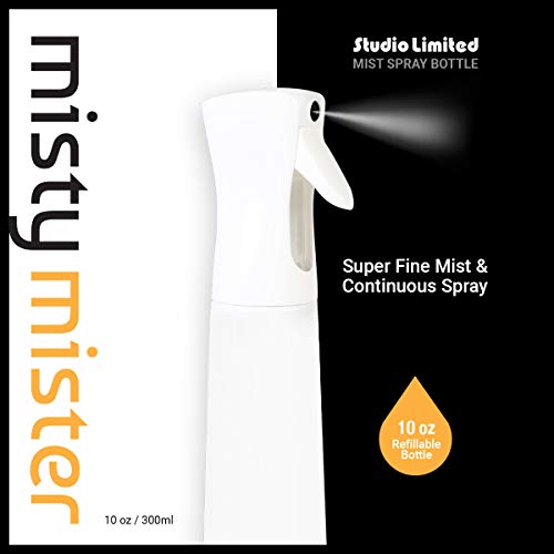 STUDIO LIMITED Hair Spray Bottle 10 oz, Continous Water Mister Spray Bottle, Refillable Fine Mist for Hair Styling, Gardening, Cleaning (Skull)