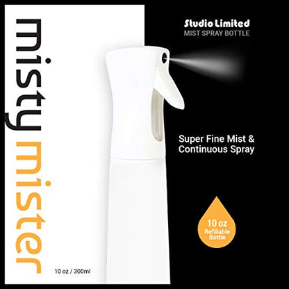 STUDIO LIMITED Hair Spray Bottle 10 oz, Continous Water Mister Spray Bottle, Refillable Fine Mist for Hair Styling, Gardening, Cleaning (Skull)