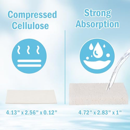 YoleShy 48 Pack White Sponges Kitchen Natural Compressed Cellulose Sponges for Dishes Bulk Non Scratch for Household Cookware Bathroom Cars Soft Super Absorbent Reusable