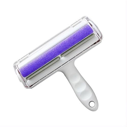 Reusable Pet Hair Remover Roller – Dog & Cat Fur Lint Cleaner for Sofa, Carpet, Bed & Car Seats – No Adhesive Required (White/Purple) - color: White/Purple