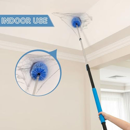 MAYKI Twist-On Cobweb Duster Head Brush 1Pcs, Fits Standard 3/4 inch Threaded Poles, Attachment Spider Web Duster Brush for Outdoor & Indoor Cleaning - size: Cobweb Dduster Head
