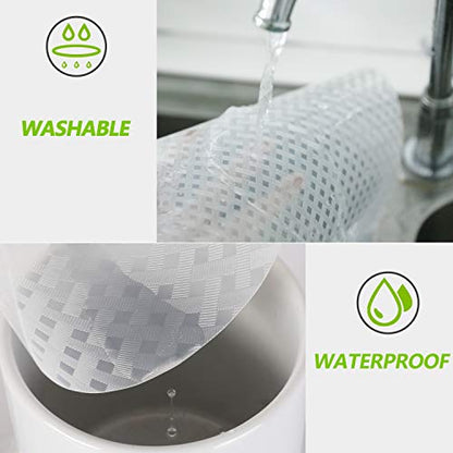 HooTown Shelf Liner Kitchen Cabinet Drawer Mats 23.6 Inch Wide x 78.7 Inch Long, Non Slip EVA Plastic Water Resistant Pad for Bathroom Drawers,Shoe Shelves, Under Sink, Clear - color: Diagonal Pattern Transparent, size: 23.6"W x 78.7"L