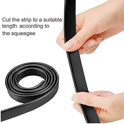 Squeegee Replacement Silicon Rubber Blade for Shower Doors, Window, Glass Cleaning, 41 Inch - color: Black