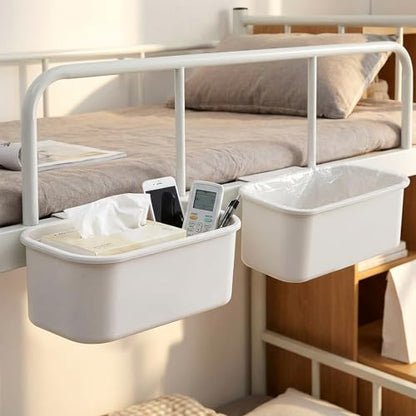 DEAYOU 3 Pack Hanging Cup Holders, Utility Rolling Cart Accessories, Hanging Storage Basket, Pencil Holder Makeup Organizers for Art Craft Supplies, Home, Kitchen, Office, White, 10.2''x5.5''x4.7''