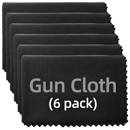 6/12 Pack Microfiber Gun Cleaning Cloth, 12"x12" Lint Free Gun Cleaning Rags - color: Black, style: 6 Pack