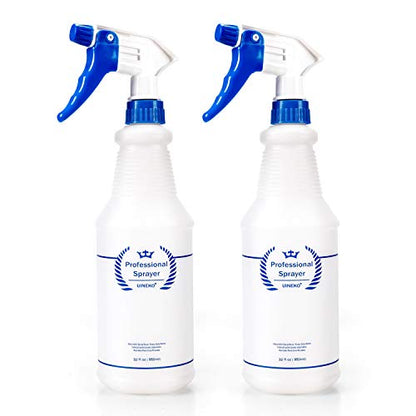 Plastic Spray Bottle 2 Pack, 32 Oz, All-Purpose Heavy Duty Spraying Bottles Leak Proof Mist Empty Water Sprayer for Cleaning Solution, Essential Oils, Hair, Planting with Adjustable Nozzle - Blue - color: Blue