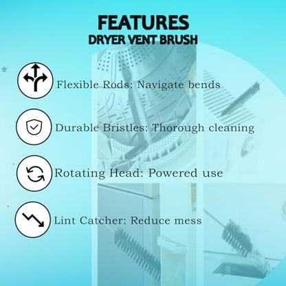 Dryer Vent Cleaner Kit (3-Pack): Flexible Extra Long Lint Brush & Refrigerator Coil Brush - Professional Dust & Pet Hair Remover for Appliance Cleaning. - size: 3 pack