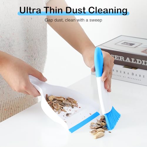 NACENA Mini Dustpan and Brush Set 2 Pack, Small Broom and Dustpan Set Dust Pan and Mini Hand Broom Dustpan and Broom Combo Compact for Home Table Keyboards Sofa Kitchen, Dark & Blue - color: Dark Blue, size: 2 packs