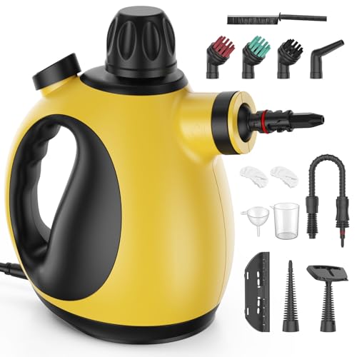 Handheld Steam Cleaner for Home - Pressurized Handheld Steamer for Cleaning with High Pressure, Chemical-Free Multi-Purpose Portable Deep Steam Cleaner for Cleaning Windows, Couch(Yellow)