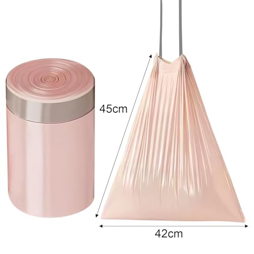 300 Count Large Trash Bags Drawstring - Extra Thick Pink Large Garbage Bags Unscented Strong Plastic Waste Basket Liners for Kitchen Car Office (45x42cm) - color: 300 Count