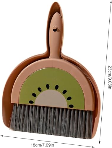 Small Dustpan and Brush Set, Kiwi Mini Dustpan and Brush Whisk Broom,Kiwi - color: Kiwi