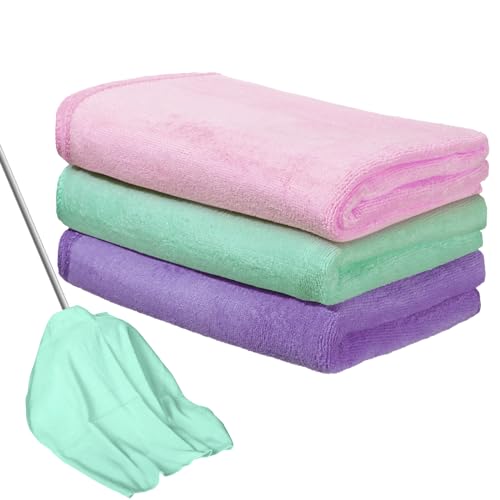 Newwiee 3 Pcs Extra Large Microfiber Cleaning Cloth 30" x 20" Washable Reusable Microfiber Towel Streak Free Lint Free Cloth for Cleaning Home Glass Office Window Bathrooms (Pastel Colors) - color: Pastel Colors