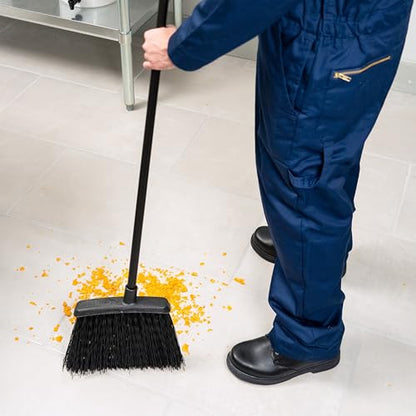 Carlisle FoodService Products Duo-Sweep Plastic Small Debris Broom with Handle, 48 Inches, Black, (Pack of 12) - color: Black, size: Pack of 12, 48 Inches
