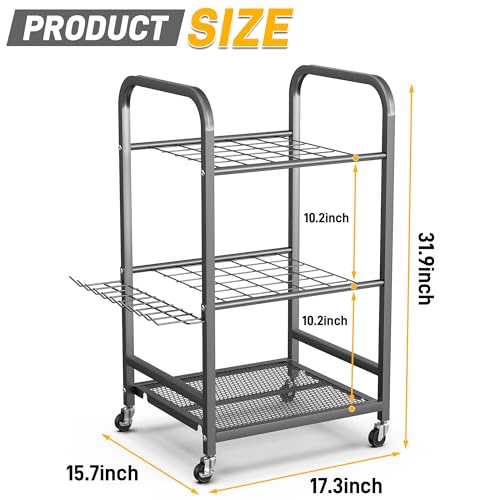 Ultrawall Garden Tool Organizer Stand, Yard Tool Storage Rack with Lockable Wheels, Garage Tool Storage for Rake, Brooms, Indoor & Outdoor Use - size: Small