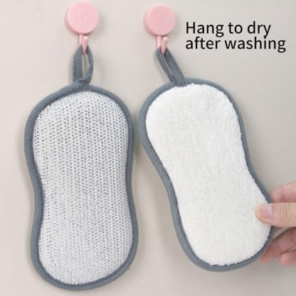 Multi-Purpose Non-Scratch Kitchen Sponge – Dual-Sided Microfiber Dish Sponge with Heavy-Duty Scrubbing Power – Effortlessly Cleans Dishes, Pots, and Pans (1 Pack)