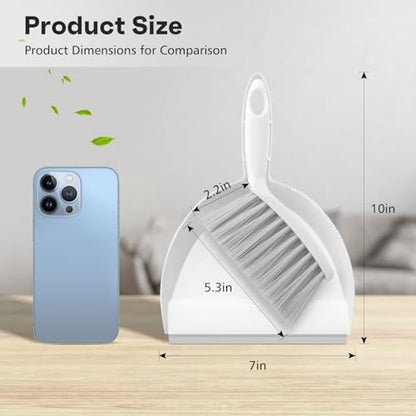 NACENA Handheld Dustpan and Broom Set – Mini Compact Brush Combo for Desktop, Sofa, Car & Kitchen Crumbs Small Cleaning Tool with Stiff Bristles, Grey - color: Gray, size: 1 Pack