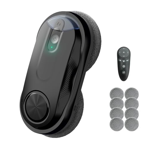 Obito X3 Window Cleaning Robot, Dual Nozzles with Ultrasonic Spray, 5.0 AI Path Planning, Max 3200Pa & Steady-Climbing System, Automatic Edge Detection, Robot Window Cleaner Inside/Outside, Black - color: Black
