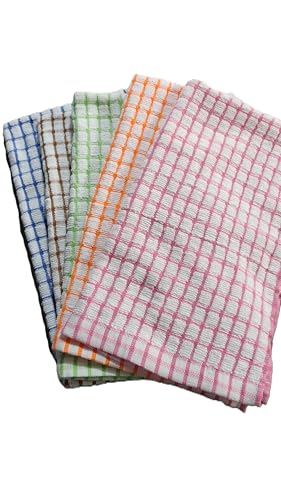 Kitchen Dish Towels 12 Inches x 12 Inches Loose Cotton Kitchen Towels 6-Piece Set Comes with 6 of Towels - color: Colorful