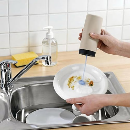 Dish Soap Dispenser for Kitchen, Silicone Squeeze Bottle for Dish Detergent (Taupe) - color: Taupe