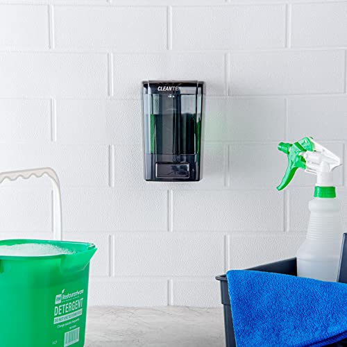 Clean Tek Professional 23.7 Ounce Manual Soap Dispenser, 1 Wall-Mountable Soap Dispenser - With Security Key, Black Plastic Refillable Soap Dispenser, Push Mechanism, Transparent Tank - Restaurantware - color: Black