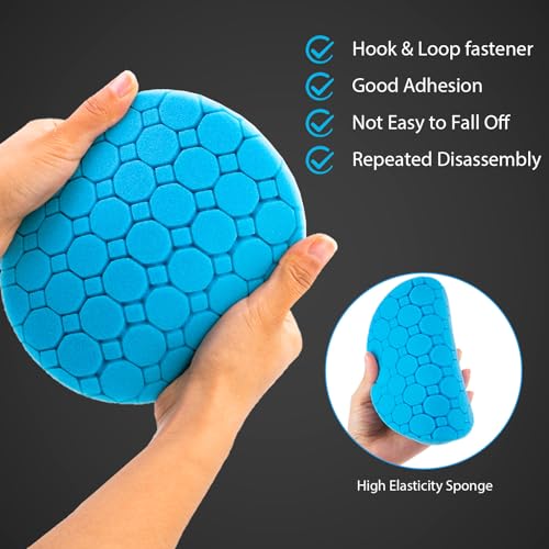 Buffing Polishing Pads, 5Pack 3.5 Inch Face for 3 Inch Backing Plate Compound Buffing Sponge Pads Cutting Polishing Pad Kit for Car Buffer Polisher, Polishing and Waxing - color: 5pcs-3Inch