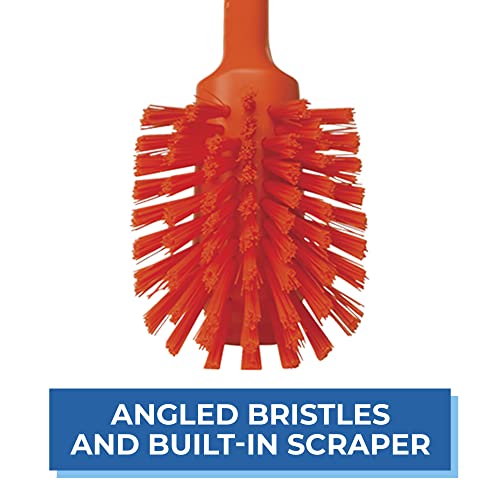 Vikan 42377 Brush,Dish,Scraping Edge,Med,11",PP/PBT,Orange - color: Orange