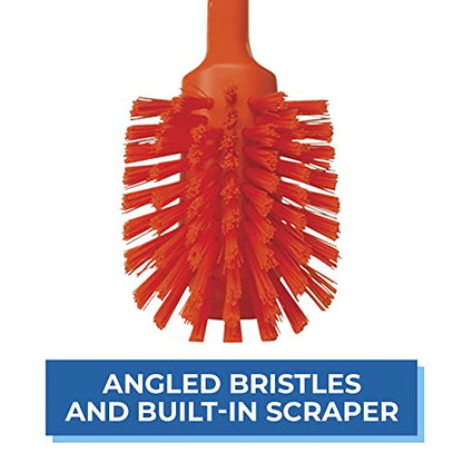 Vikan 42377 Brush,Dish,Scraping Edge,Med,11",PP/PBT,Orange - color: Orange