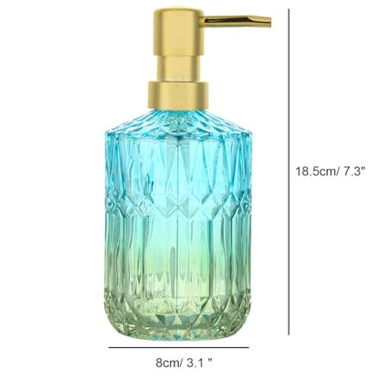 YunNasi Soap Dispenser with Pump, Refillable Liquid Hand Soap Dish Soap Dispensers for Bathroom Counter, Kitchen Sink (Bluegreen) - color: Bluegreen