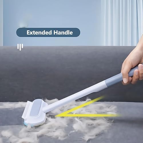 4-in-1 Pet Hair Removal Tool, Carpet Hair Removal Tool with Comb Pet Hair Remover for Furniture Reusable Long Handle for Furniture, Sofa, Carpet, and Bedding