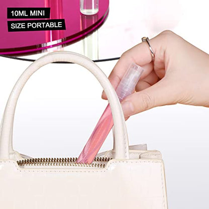 Teenitor Mini Spray Bottle 20PCS, 10ml Perfume Bottle Empty Perfume Atomizer, Plastic Perfume Travel Refillable Sample Bottle, Fine Mist Spray Bottles - size: 10ml
